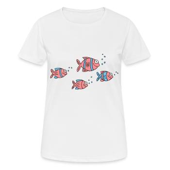 Poisson Cichlide Eau Mer Graffiti Dessin - T-shirt respirant Femme - blanc - Devant - AI Model Female 172 dark (172cm)