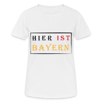 BAYERN - Frauen T-Shirt atmungsaktiv - Weiß - Vorne - AI Model Female 172 dark (172cm)
