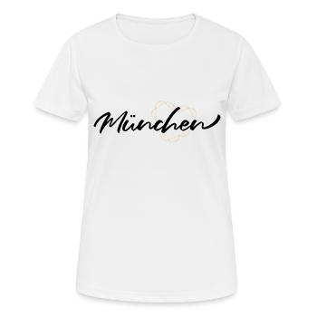 Mein Herz schlägt für München - Schwarz - Frauen T-Shirt atmungsaktiv - Weiß - Vorne - AI Model Female 172 dark (172cm)