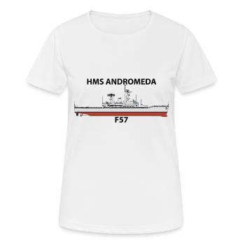 HMS ANDROMEDA -LEANDER ORIG - Women's Breathable T-Shirt - white - Front - AI Model Female 172 dark (172cm)