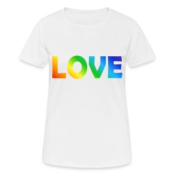 LOVE - Women's Breathable T-Shirt - white - Front - AI Model Female 172 dark (172cm)