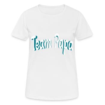Team Papa Blau - Frauen T-Shirt atmungsaktiv - Weiß - Vorne - AI Model Female 172 dark (172cm)