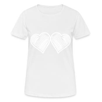 Symbole du cœur Amour - T-shirt respirant Femme - blanc - Devant - AI Model Female 172 dark (172cm)