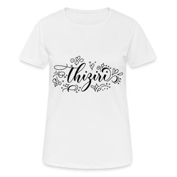 Thiziri - T-shirt respirant Femme - blanc - Devant - AI Model Female 172 dark (172cm)