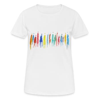 crowd - Menschengruppe - Frauen T-Shirt atmungsaktiv - Weiß - Vorne - AI Model Female 172 dark (172cm)