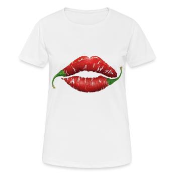 Peperoni - Frauen T-Shirt atmungsaktiv - Weiß - Vorne - AI Model Female 172 dark (172cm)