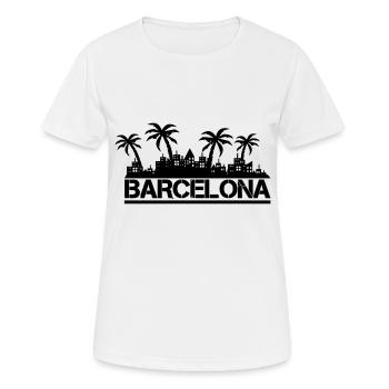 Barcelone - T-shirt respirant Femme - blanc - Devant - AI Model Female 172 dark (172cm)
