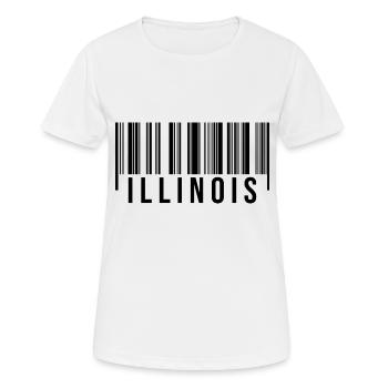 Illinois Barcode - Women's Breathable T-Shirt - white - Front - AI Model Female 172 dark (172cm)