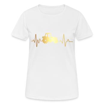 Battement de cœur Tracteur - T-shirt respirant Femme - blanc - Devant - AI Model Female 172 dark (172cm)