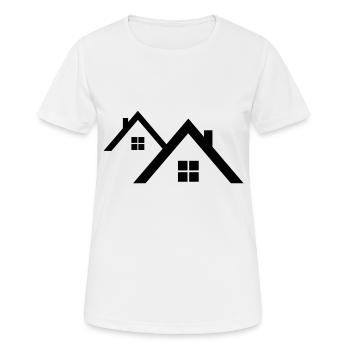 Dach - Frauen T-Shirt atmungsaktiv - Weiß - Vorne - AI Model Female 172 dark (172cm)