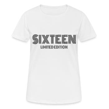 Seize 16e anniversaire - T-shirt respirant Femme - blanc - Devant - AI Model Female 172 dark (172cm)