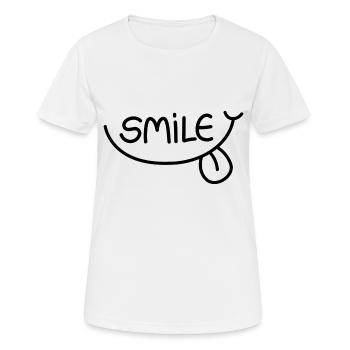 Smile - Frauen T-Shirt atmungsaktiv - Weiß - Vorne - AI Model Female 172 dark (172cm)