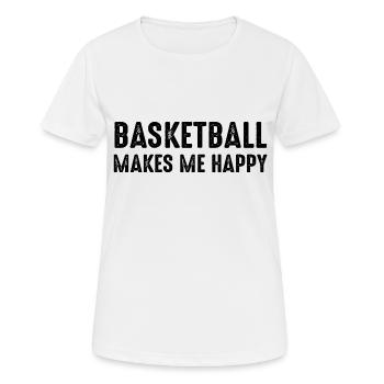 Basketball - Frauen T-Shirt atmungsaktiv - Weiß - Vorne - AI Model Female 172 dark (172cm)
