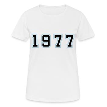 1977 Jahr Geburtstag - Frauen T-Shirt atmungsaktiv - Weiß - Vorne - AI Model Female 172 dark (172cm)