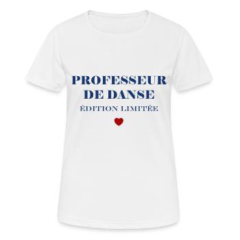 Professeur de danse - T-shirt respirant Femme - blanc - Devant - AI Model Female 172 dark (172cm)