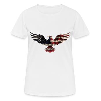 Drapeau américain Eagle Silhouette American Heritage 3 - T-shirt respirant Femme - blanc - Devant - AI Model Female 172 dark (172cm)