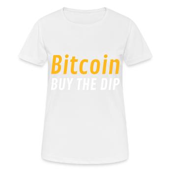 Bitcoin Buy The Dip - Frauen T-Shirt atmungsaktiv - Weiß - Vorne - AI Model Female 172 dark (172cm)