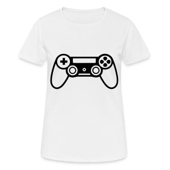 Jeux vidéo manette - T-shirt respirant Femme - blanc - Devant - AI Model Female 172 dark (172cm)