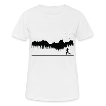 Trail Running Sport - Frauen T-Shirt atmungsaktiv - Weiß - Vorne - AI Model Female 172 dark (172cm)