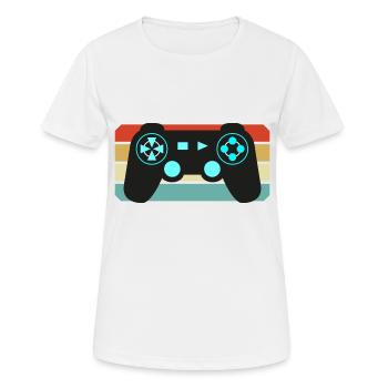 Vintage Retro Gaming Controller - Frauen T-Shirt atmungsaktiv - Weiß - Vorne - AI Model Female 172 dark (172cm)