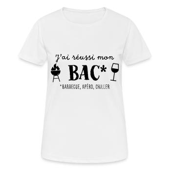 J’ai réussi mon bac - T-shirt respirant Femme - blanc - Devant - AI Model Female 172 dark (172cm)