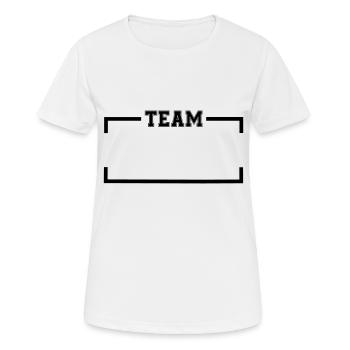 team - Frauen T-Shirt atmungsaktiv - Weiß - Vorne - AI Model Female 172 dark (172cm)