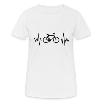 Herzfrequenz-Radfahren - Frauen T-Shirt atmungsaktiv - Weiß - Vorne - AI Model Female 172 dark (172cm)