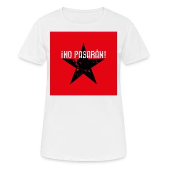 02 No Pasaran star mask face mask red black - Women's Breathable T-Shirt - white - Front - AI Model Female 172 dark (172cm)