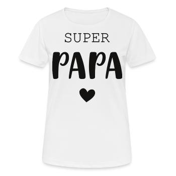Super Papa mit Herz - Frauen T-Shirt atmungsaktiv - Weiß - Vorne - AI Model Female 172 dark (172cm)