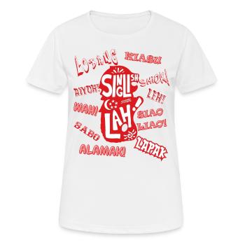 SINGAPORE SLANG, SINGLISH - Women's Breathable T-Shirt - white - Front - AI Model Female 172 dark (172cm)