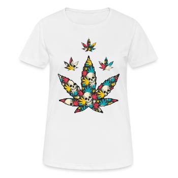 Cannabis Marijuana Weed Fumer - T-shirt respirant Femme - blanc - Devant - AI Model Female 172 dark (172cm)