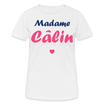 Madame câlin - T-shirt respirant Femme - blanc - Devant - AI Model Female 172 dark (172cm)