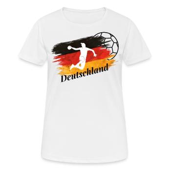 Team Germany Handball Flag Ball Handball Player - Women's Breathable T-Shirt - white - Front - AI Model Female 172 dark (172cm)