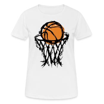 Basketball Basketball Hoop - Women's Breathable T-Shirt - white - Front - AI Model Female 172 dark (172cm)