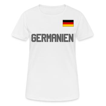Look maillot de l’Allemagne – Drapeau GERMANIEN - T-shirt respirant Femme - blanc - Devant - AI Model Female 172 dark (172cm)