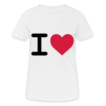 I love - T-shirt respirant Femme - blanc - Devant - AI Model Female 172 dark (172cm)