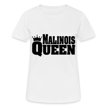 MALINOIS QUEEN - Frauen T-Shirt atmungsaktiv - Weiß - Vorne - AI Model Female 172 dark (172cm)