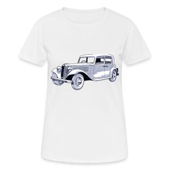 Voiture ancienne de collection - T-shirt respirant Femme - blanc - Devant - AI Model Female 172 dark (172cm)