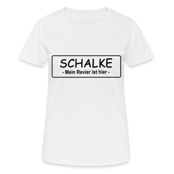 Schalke - Mon quartier est ici - T-shirt respirant Femme - blanc - Devant - AI Model Female 172 dark (172cm)
