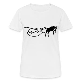colt logo - Frauen T-Shirt atmungsaktiv - Weiß - Vorne - AI Model Female 172 dark (172cm)