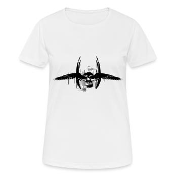 Wing Skull - Frauen T-Shirt atmungsaktiv - Weiß - Vorne - AI Model Female 172 dark (172cm)