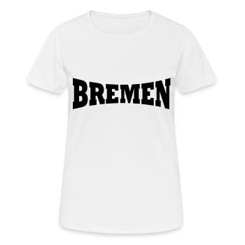 Bremen Schriftzug - Frauen T-Shirt atmungsaktiv - Weiß - Vorne - AI Model Female 172 dark (172cm)