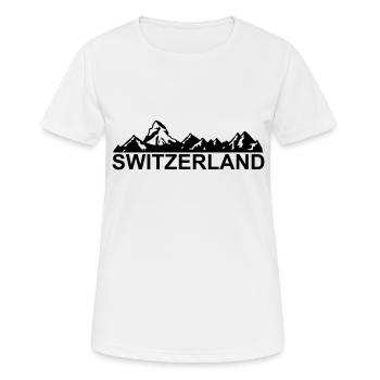Suisse - Suisse - Suisse - Svizzera - T-shirt respirant Femme - blanc - Devant - AI Model Female 172 dark (172cm)