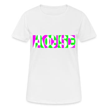acid house techno dubstep dj raver party edm - Frauen T-Shirt atmungsaktiv - Weiß - Vorne - AI Model Female 172 dark (172cm)