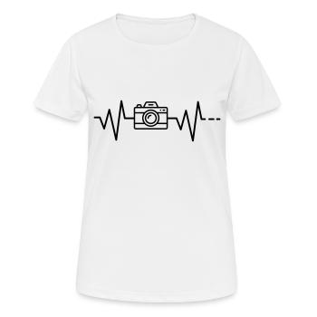 Heartbeat Heatbeat camera / camera / photographer - Women's Breathable T-Shirt - white - Front - AI Model Female 172 dark (172cm)