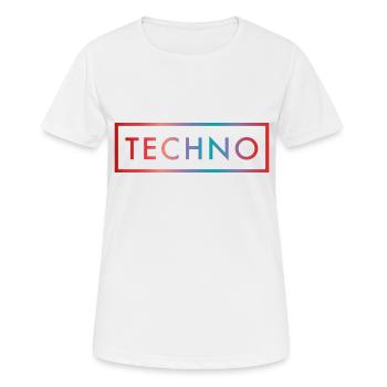 Techno Color Minimal Geschenk - Frauen T-Shirt atmungsaktiv - Weiß - Vorne - AI Model Female 172 dark (172cm)