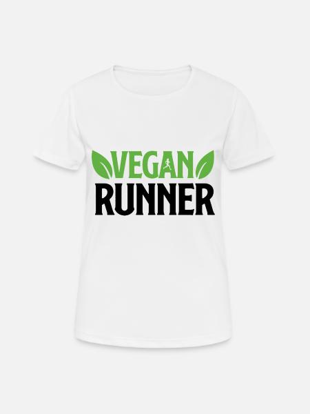 Vegan Runner - Frauen T-Shirt atmungsaktiv - Weiß