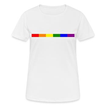 Der Pride Streifen - Frauen T-Shirt atmungsaktiv - Weiß - Vorne - AI Model Female 172 dark (172cm)