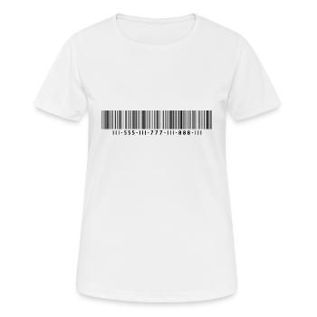 Barcode bar code strip codes - Women's Breathable T-Shirt - white - Front - AI Model Female 172 dark (172cm)