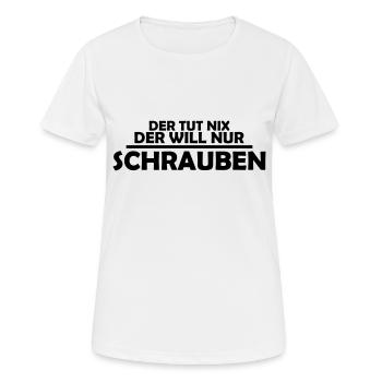 schrauben - Frauen T-Shirt atmungsaktiv - Weiß - Vorne - AI Model Female 172 dark (172cm)